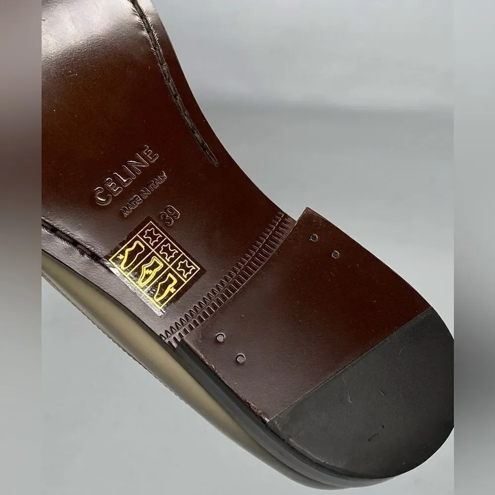 Celine Luco Triomphe in polished bull loafers size 39